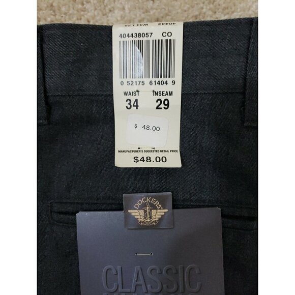 Dockers ~Men's 34×29~ Gray Classic Fit Pleated Pants No Wrinkle Twill NWT $48.00 - Picture 10 of 12